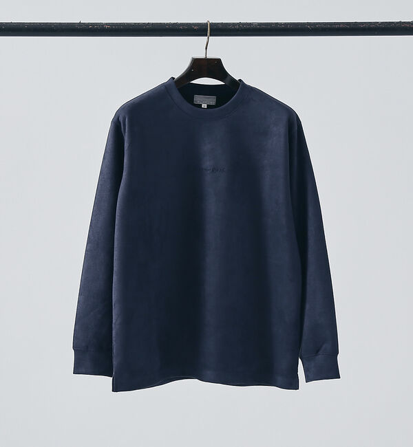 ABAHOUSE「【ネオスエード】ポンチ ロゴ刺繍 プルオーバー / スウェット / ロンT」|Tシャツ・カットソー|ネイビー