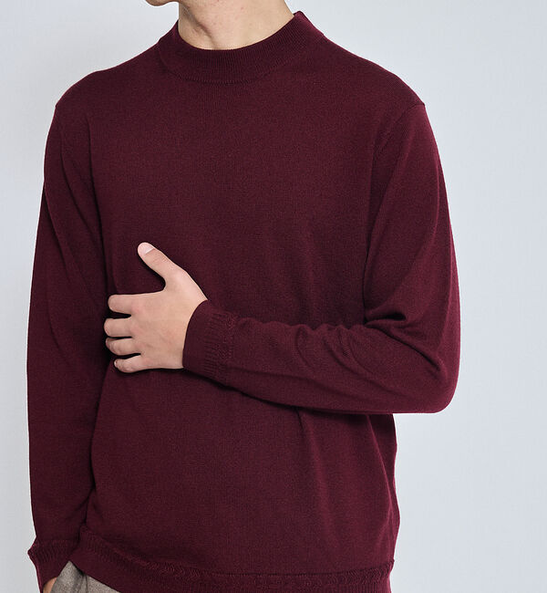 ABAHOUSE「Pure Merino ハイゲージモックネック ニット プルオーバー」|ニット・セーター|