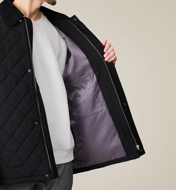 ABAHOUSE「【コーデュロイ襟】ラグラン 中綿キルティング ジャケット」|ブルゾン・スタジャン|