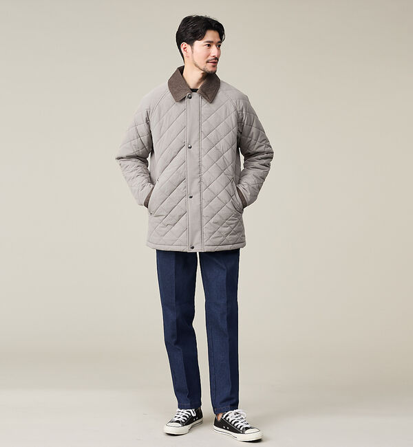 ABAHOUSE「【コーデュロイ襟】ラグラン 中綿キルティング ジャケット」|ブルゾン・スタジャン|