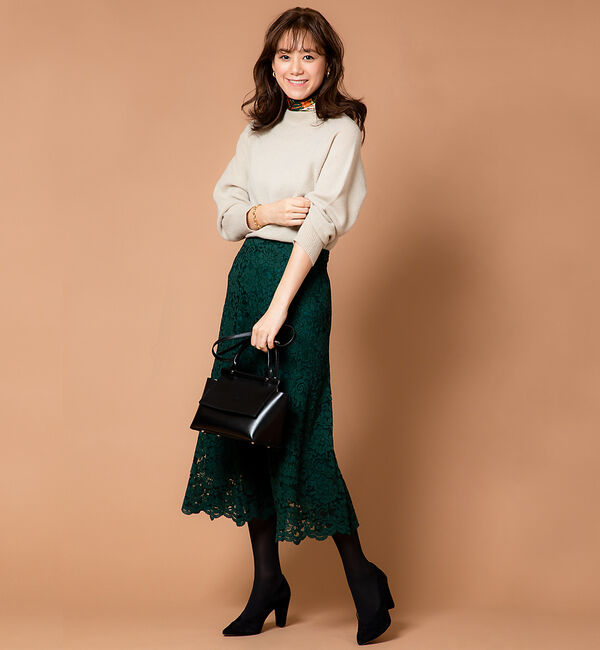 Rouge vif「カラーレーススカート」|スカート|