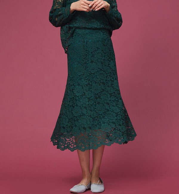 Rouge vif「カラーレーススカート」|スカート|