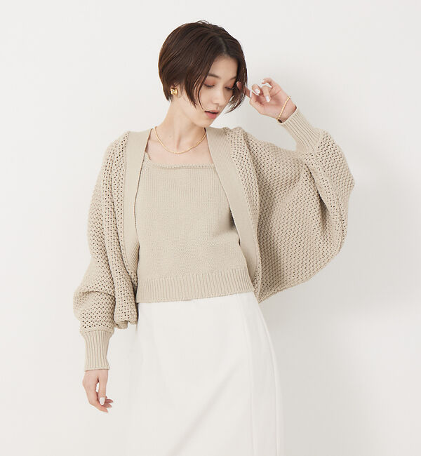 Rouge vif「ストレッチリリヤーンニットボレロ」|カーディガン|