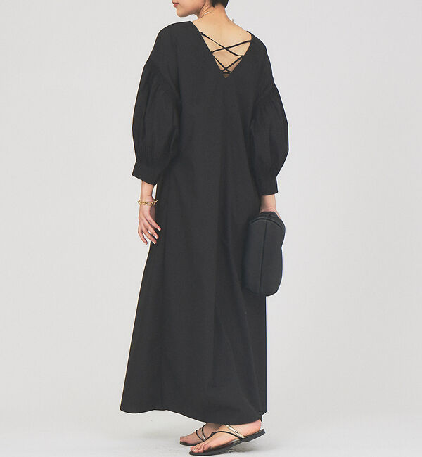 Rouge vif「2WAY袖プリーツワンピース」|ワンピース|ブラック