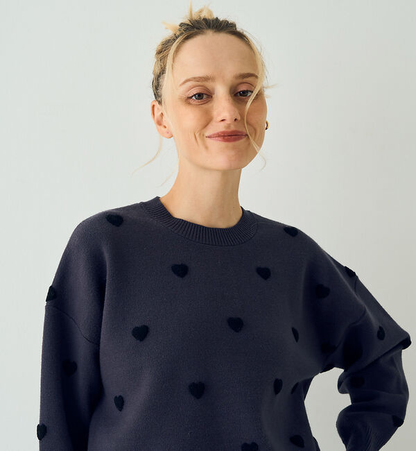 Rouge vif「【新色登場】ハートジャガードニットプルオーバー」|ニット・セーター|