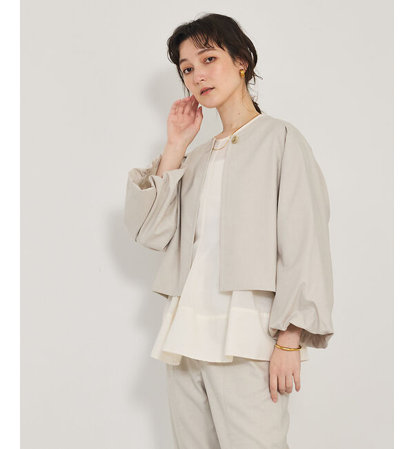 qualite「【セットアップ対応】バルーンジャケット」|ノーカラージャケット|