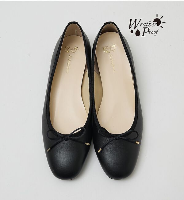 AU BANNISTER「撥水レザーバレエシューズ【予約】」|バレエシューズ|ブラック