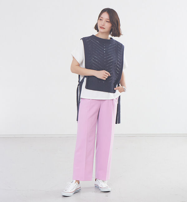 abahouse mavie「春夏素材【感嘆パンツ】リネン混セミワイドパンツ」|その他|