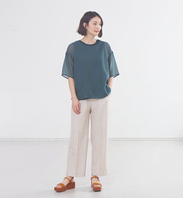 abahouse mavie「春夏素材【感嘆パンツ】リネン混セミワイドパンツ」|その他|