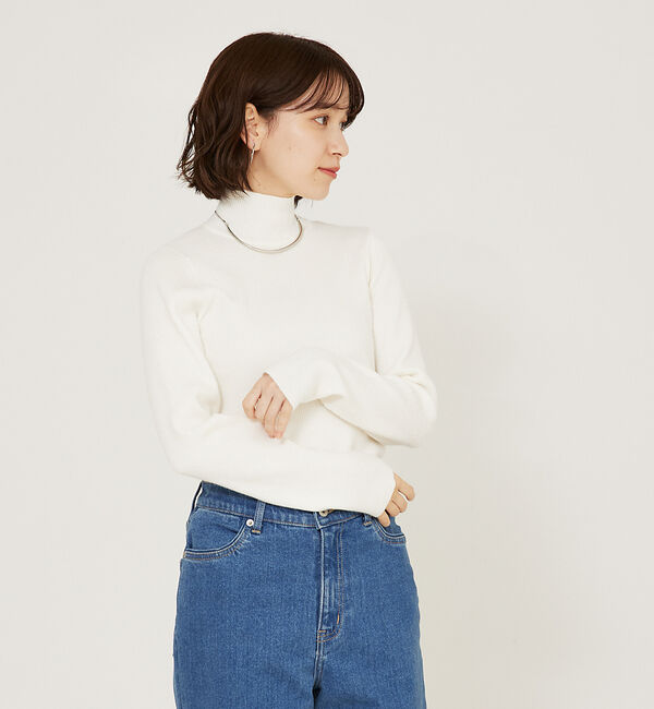 abahouse mavie「ストレッチリブハイネックプルオーバー」|ニット・セーター|