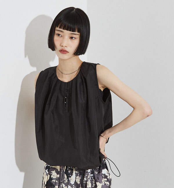 NOMINE「タック バルーン タンクトップ ブラウス」|シャツ・ブラウス|ブラック