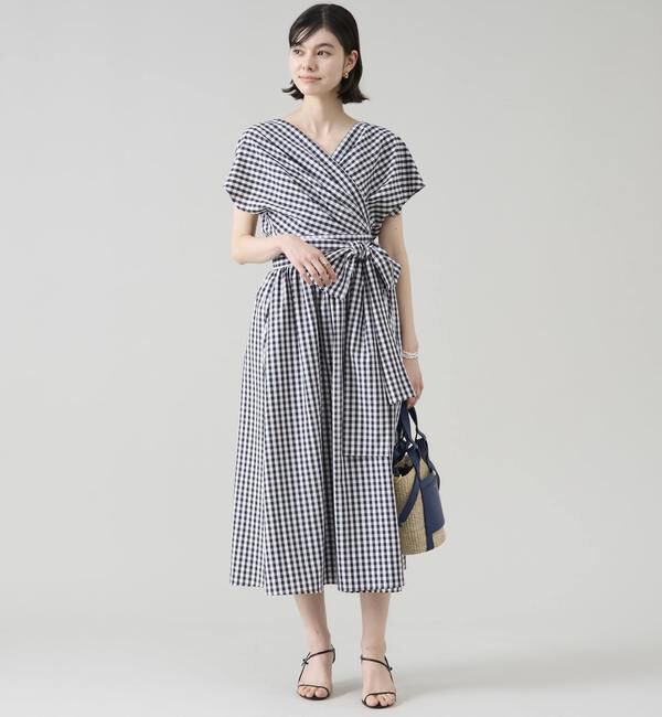 TIARA「ギンガムカシュクールワンピース」|ワンピース|