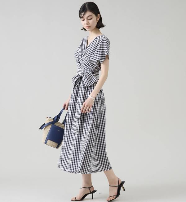 TIARA「ギンガムカシュクールワンピース」|ワンピース|