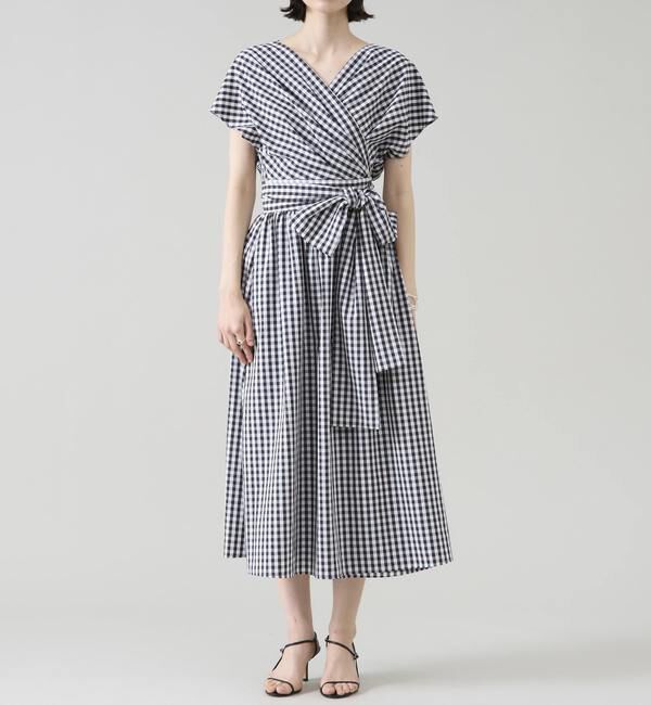 TIARA「ギンガムカシュクールワンピース」|ワンピース|