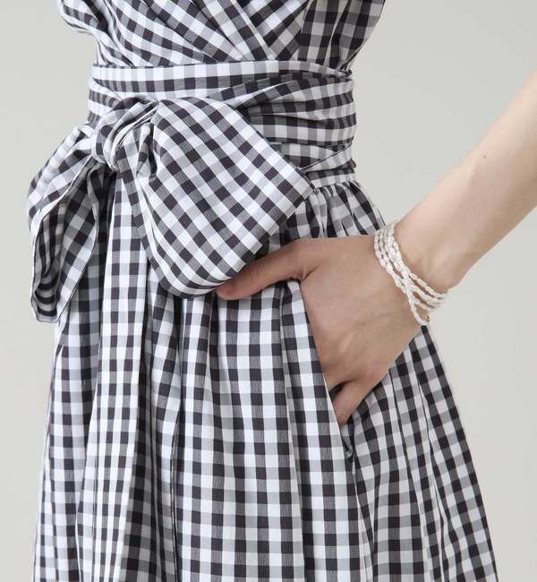 TIARA「ギンガムカシュクールワンピース」|ワンピース|