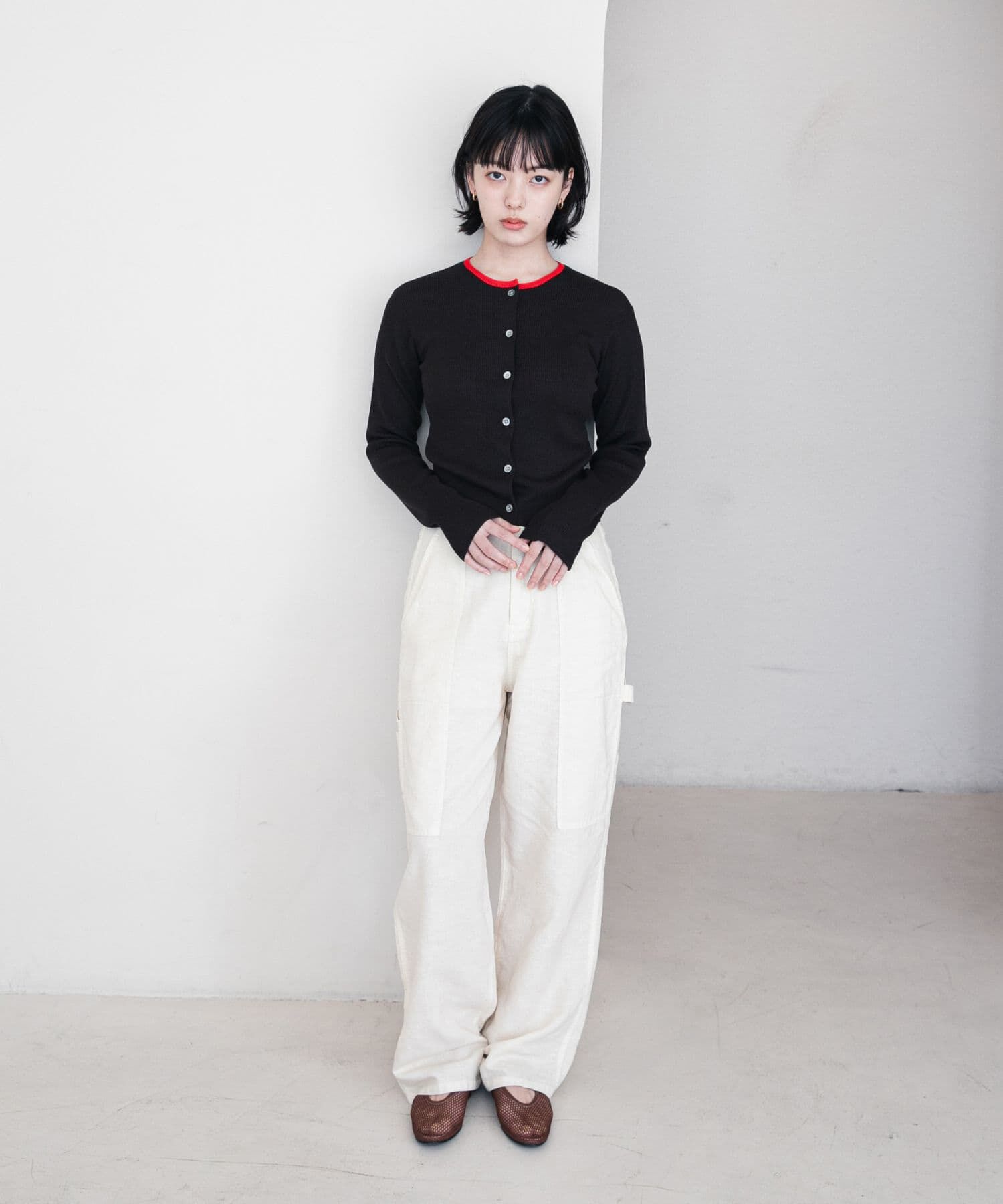 URBAN RESEARCH DOORS「『別注』Audrey and John Wad&times;DOORS　バイカラーカーディガン」|カーディガン|