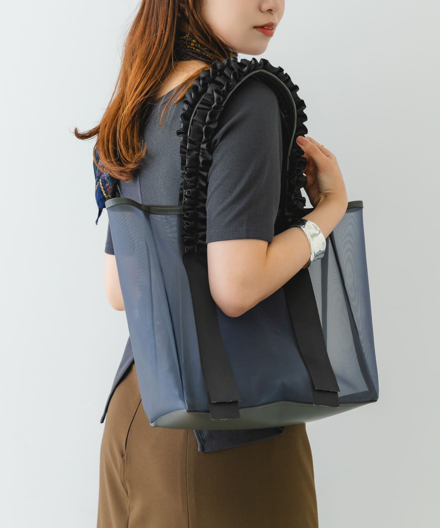 RODE SKO「フリルハンドルシアーバッグ」|トートバッグ|