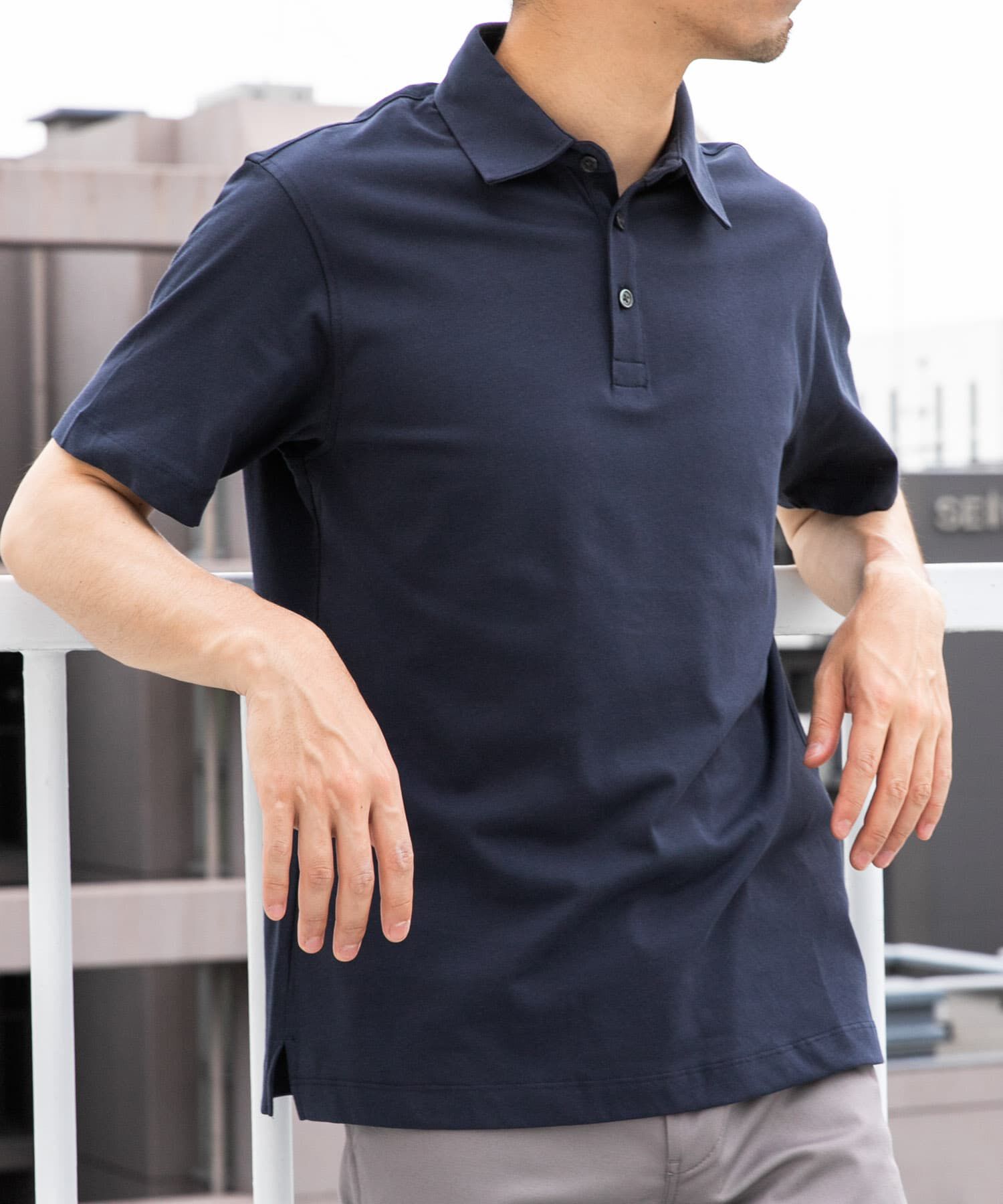 URBAN RESEARCH ROSSO「『WEB限定』『XLサイズあり』吸湿速乾ポロシャツ」|ポロシャツ|ネイビー