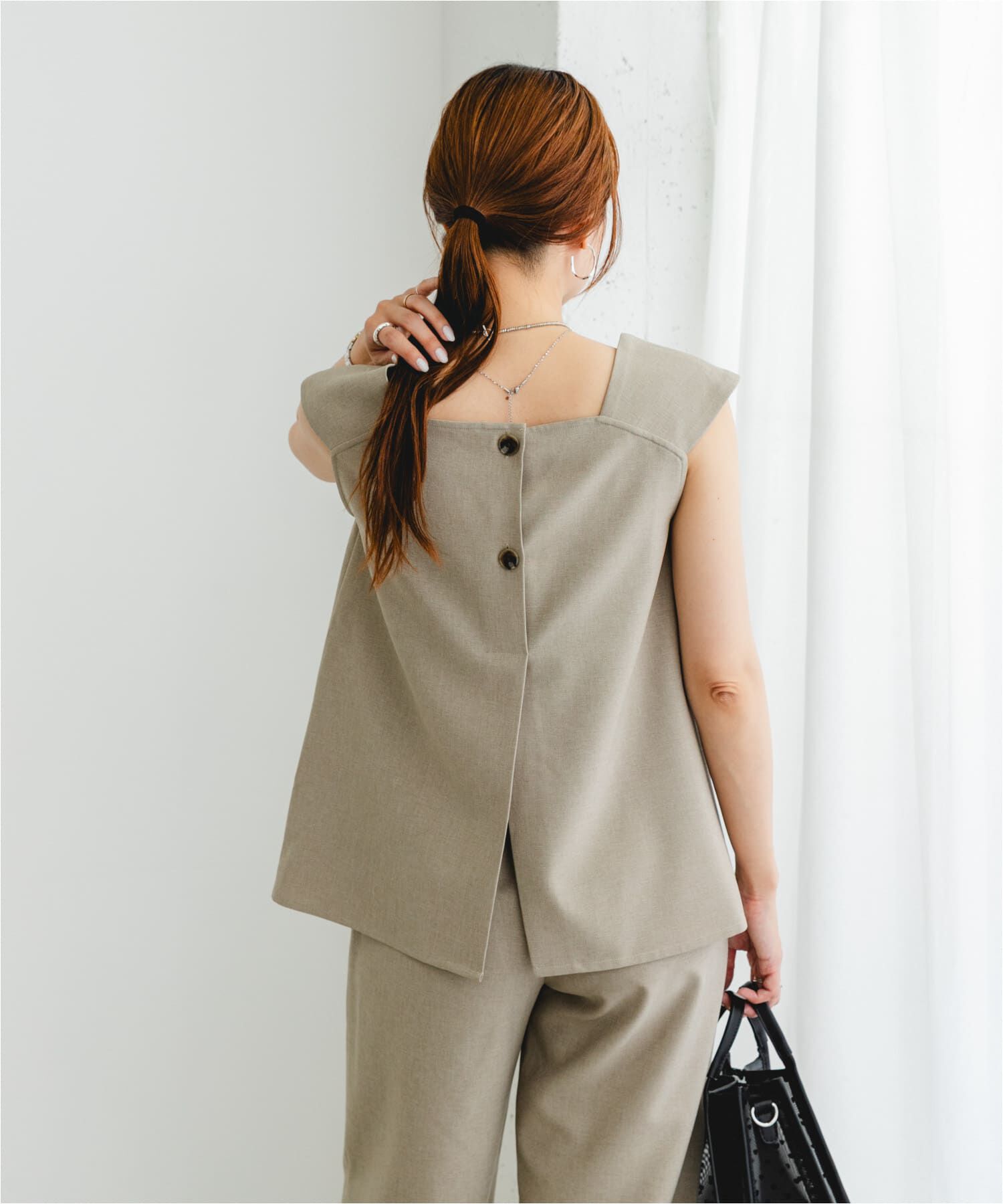 URBAN RESEARCH ROSSO「『UR TECH DRYLUXE』F by ROSSO　フレンチブラウス+ワイドパンツ」|その他|