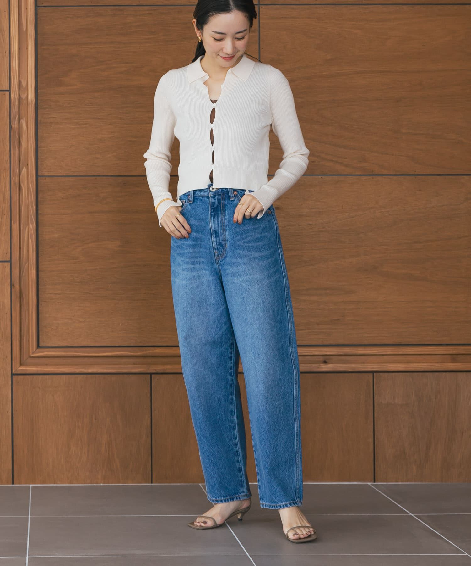 URBAN RESEARCH「シャツカラーリブニットカーディガン」|カーディガン|