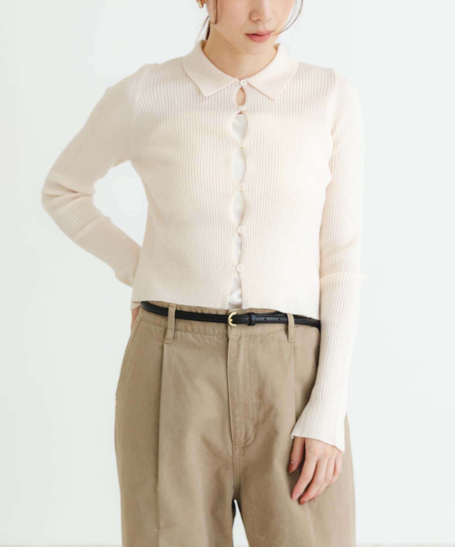 URBAN RESEARCH「シャツカラーリブニットカーディガン」|カーディガン|