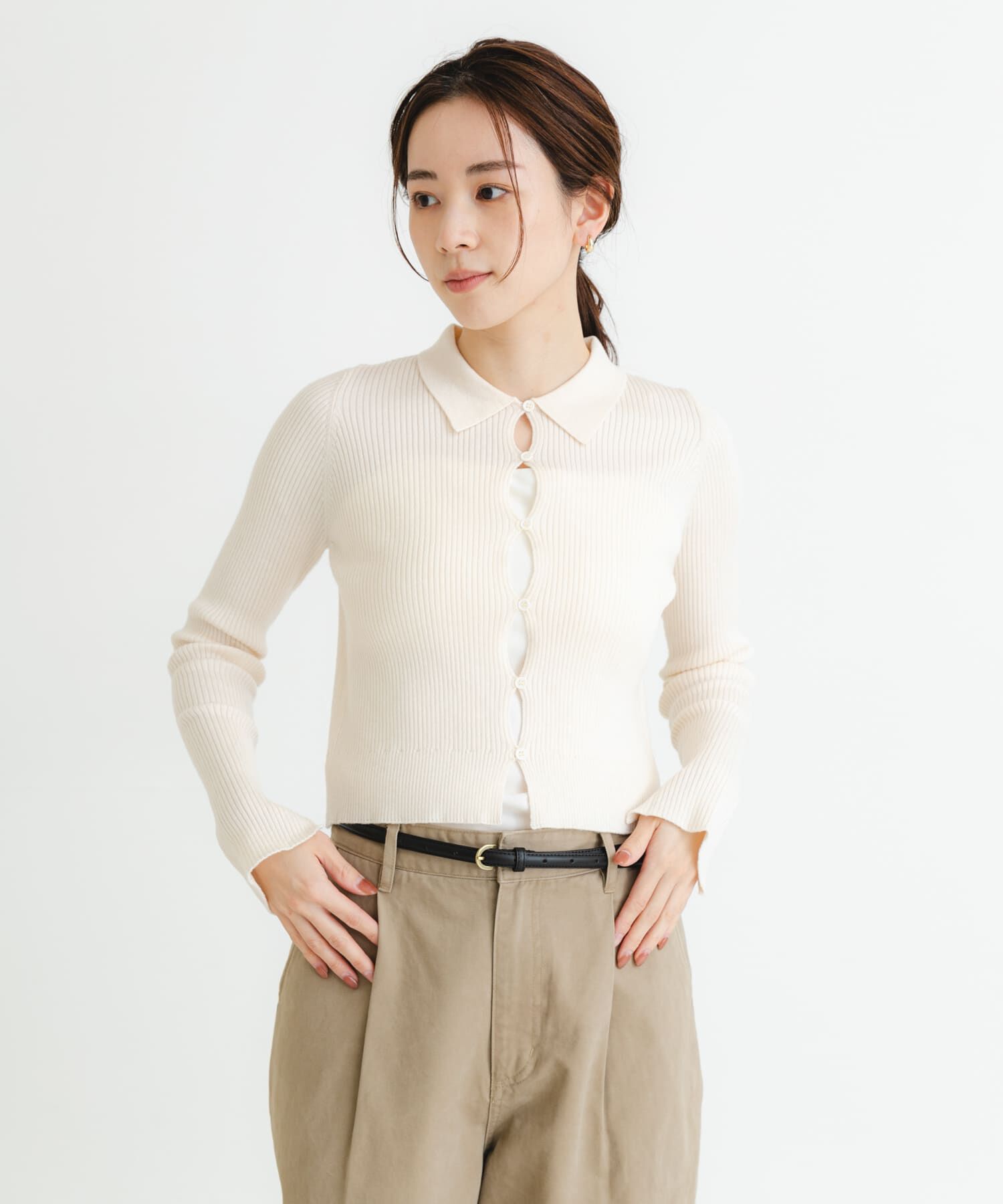 URBAN RESEARCH「シャツカラーリブニットカーディガン」|カーディガン|