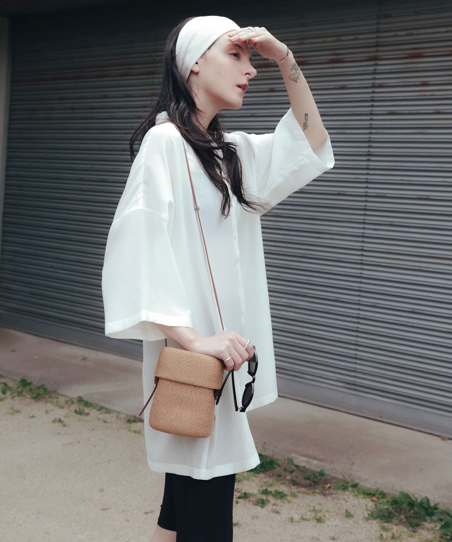 URBAN RESEARCH「ハーフスリーブシアーワイドシャツ」|シャツ・ブラウス|