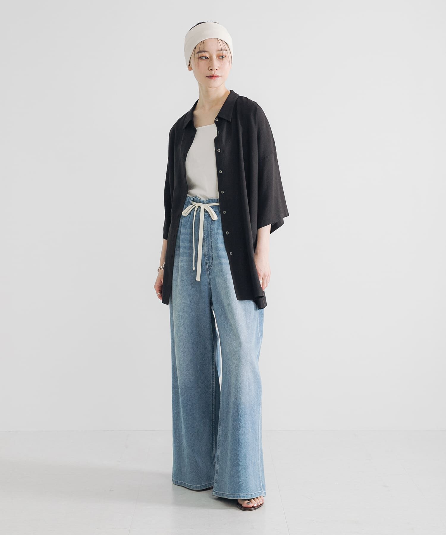 URBAN RESEARCH「ハーフスリーブシアーワイドシャツ」|シャツ・ブラウス|