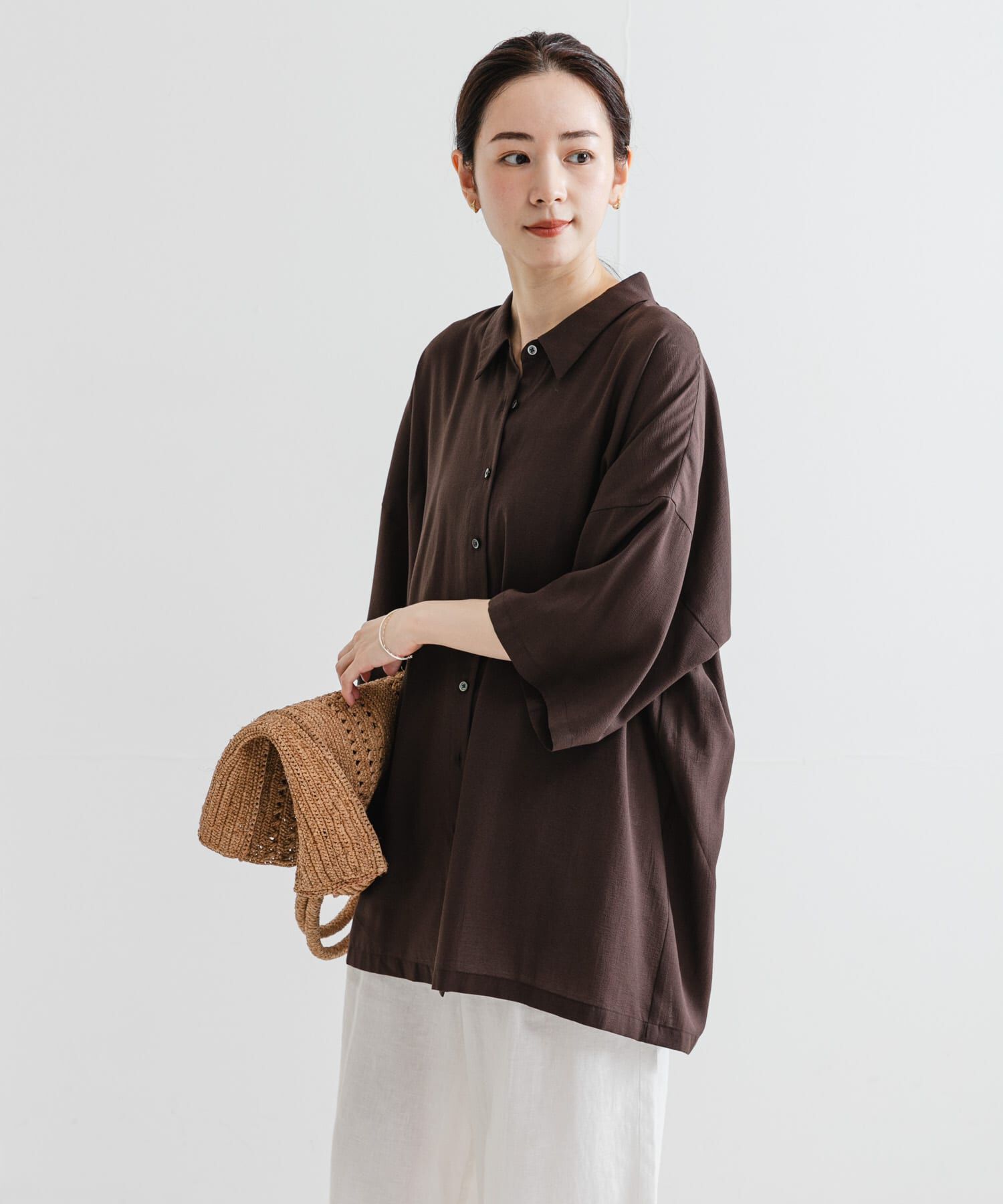 URBAN RESEARCH「ハーフスリーブシアーワイドシャツ」|シャツ・ブラウス|