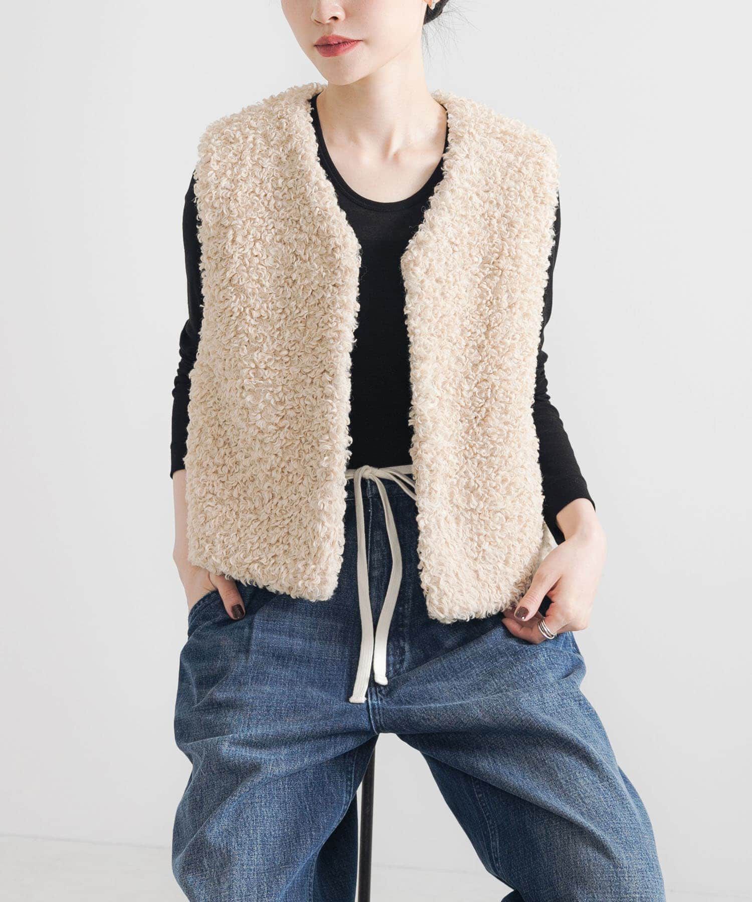 URBAN RESEARCH「ECOPELカーリーファーベスト」|ベスト・ジレ|