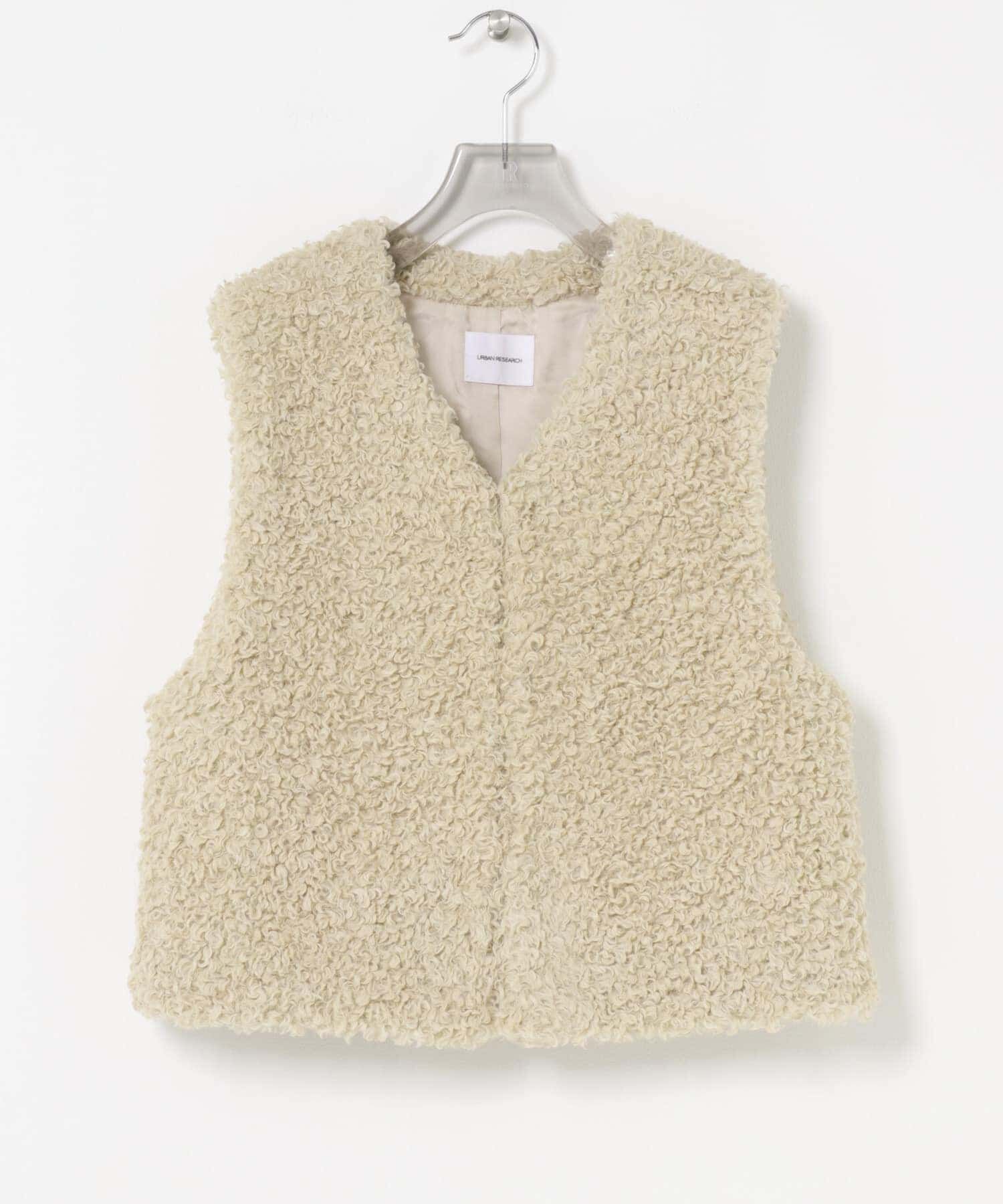 URBAN RESEARCH「ECOPELカーリーファーベスト」|ベスト・ジレ|