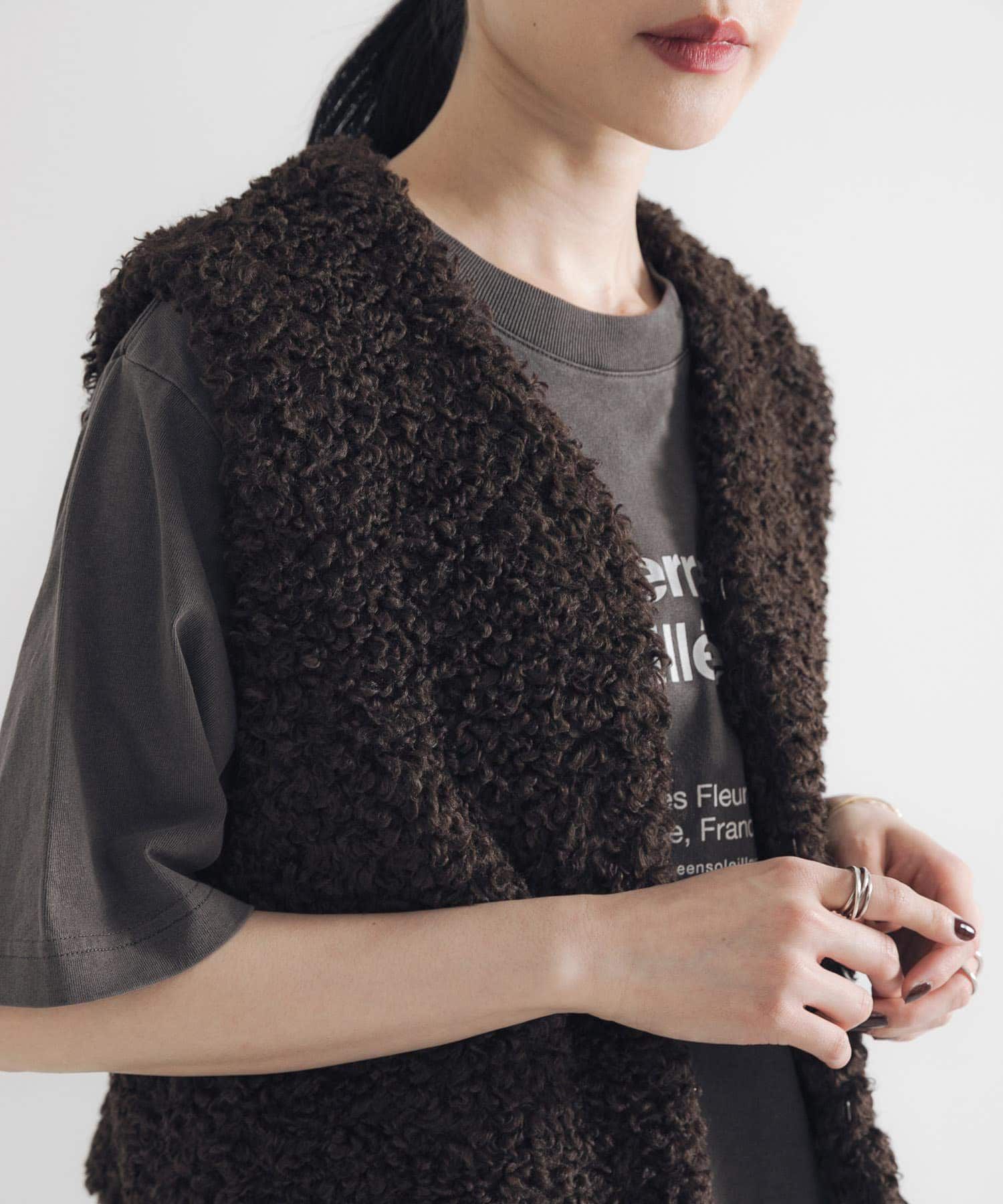 URBAN RESEARCH「ECOPELカーリーファーベスト」|ベスト・ジレ|