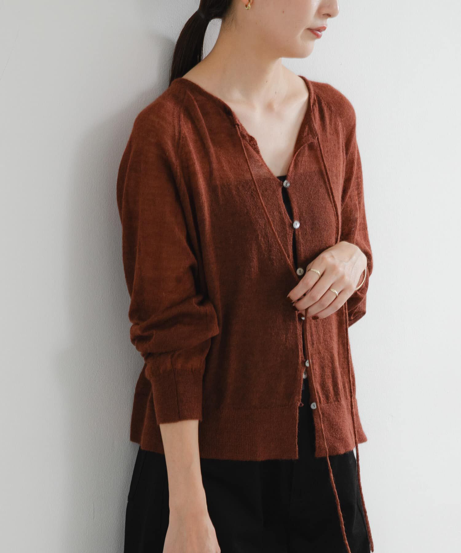 URBAN RESEARCH「ヘアリーショートカーディガン」|カーディガン|ブラウン系その他