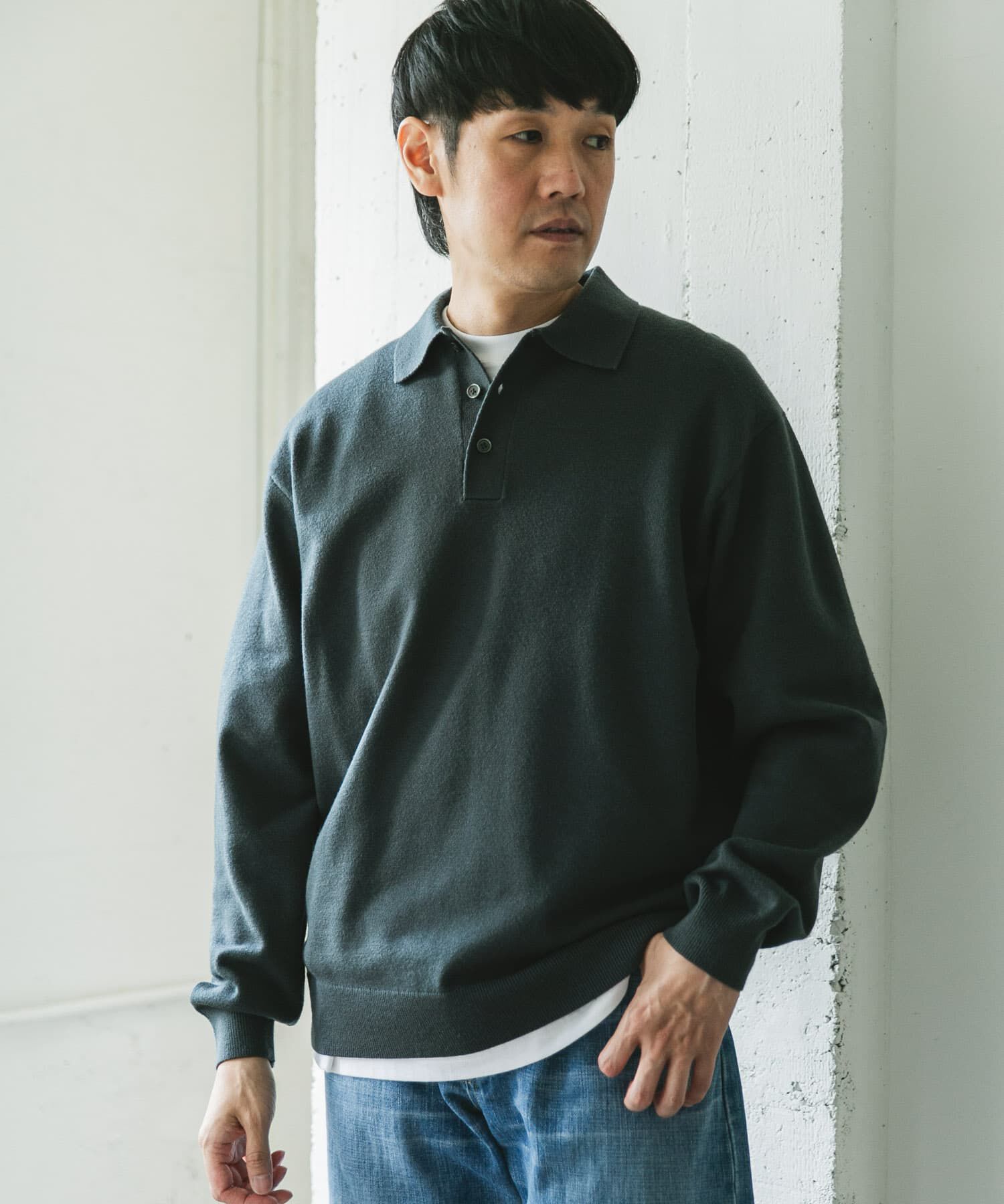 URBAN RESEARCH DOORS「『XLサイズ/WEB限定/仁村紗和さん着用』『UR TECH 200日ニット』 ポロシャツ」|ポロシャツ|