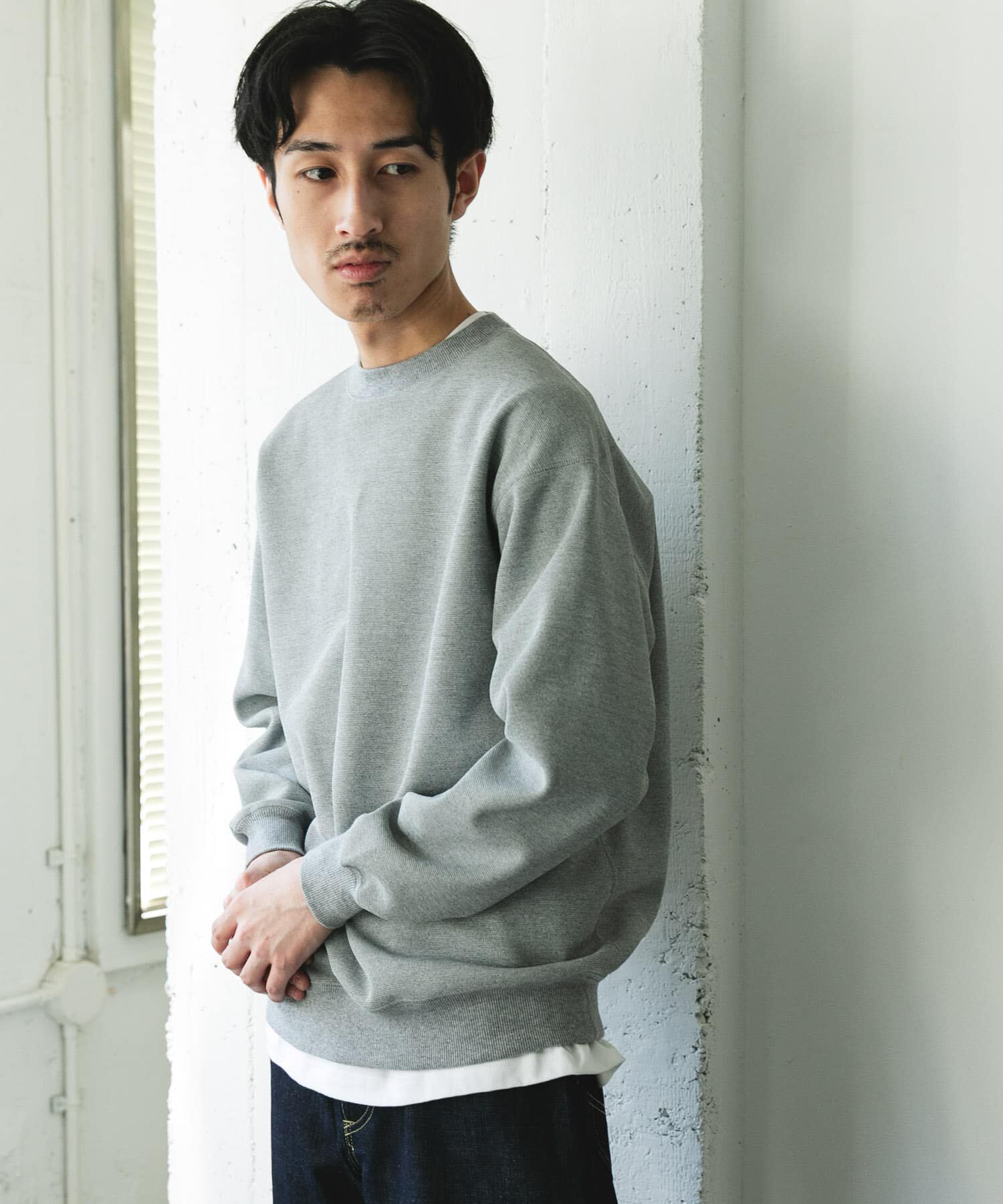 URBAN RESEARCH DOORS「ワッフルフリースクルーネックプルオーバー」|Tシャツ・カットソー|