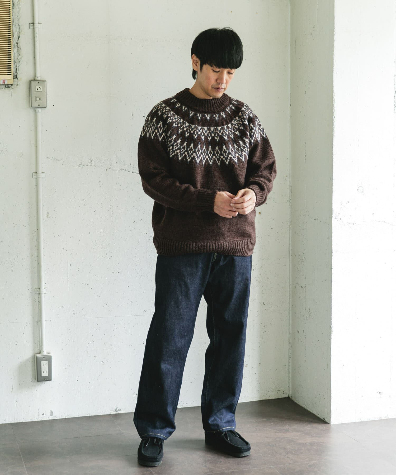 URBAN RESEARCH DOORS「求心柄モックネックニット」|ニット・セーター|