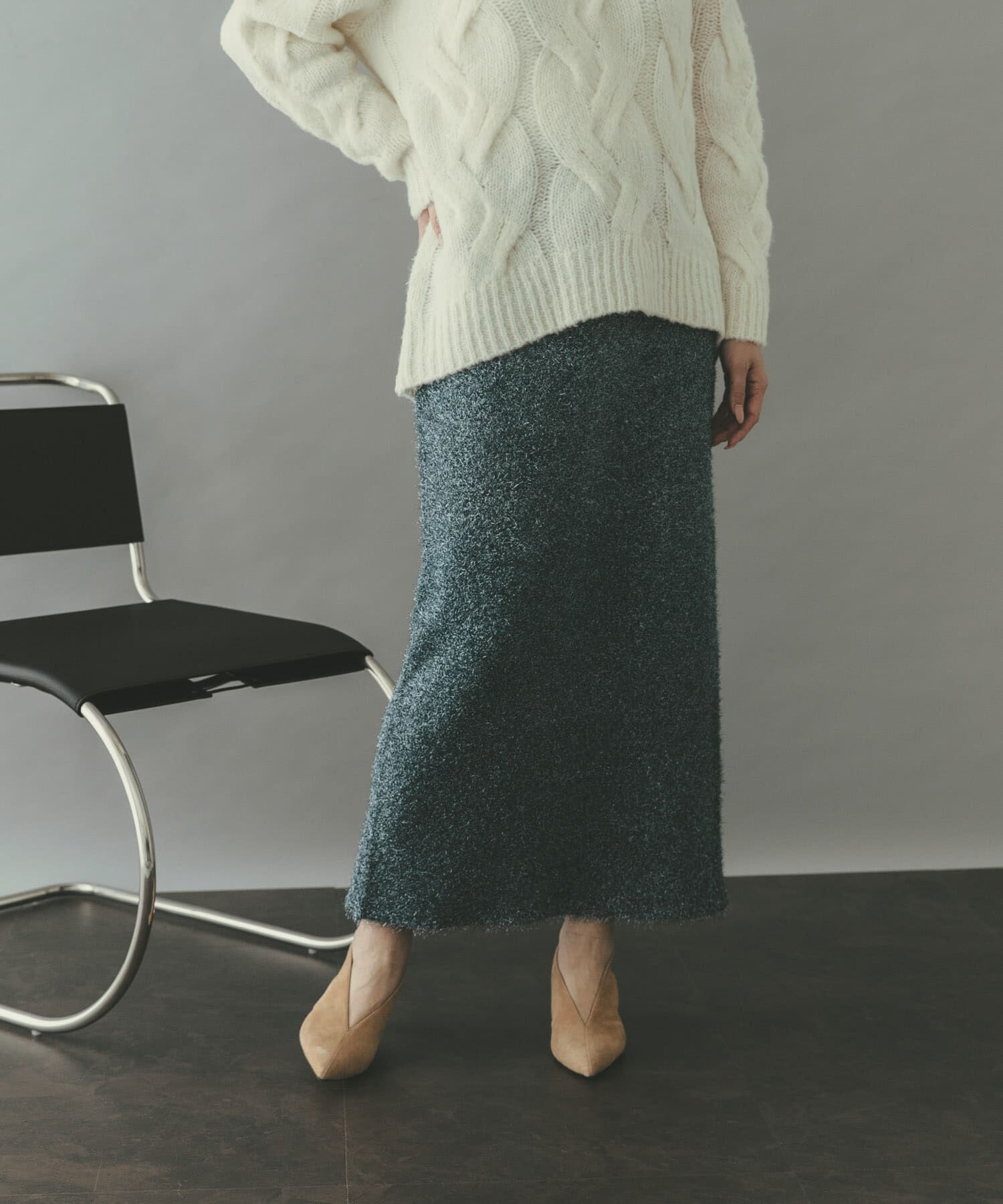 URBAN RESEARCH ROSSO「ラメシャギーニットスカート」|スカート|