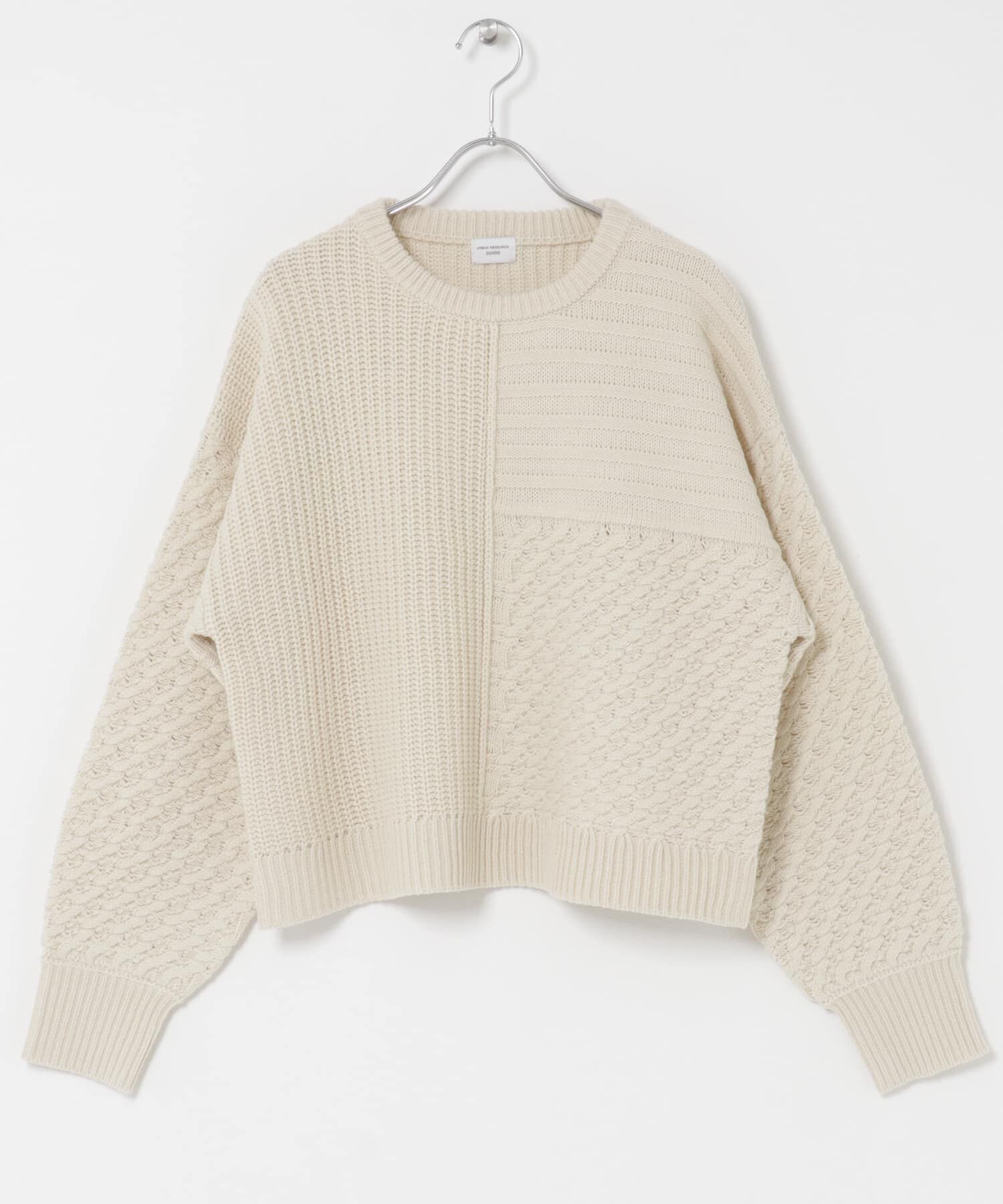 URBAN RESEARCH DOORS「パッチワーク柄袖ボリュームニット」|ニット・セーター|