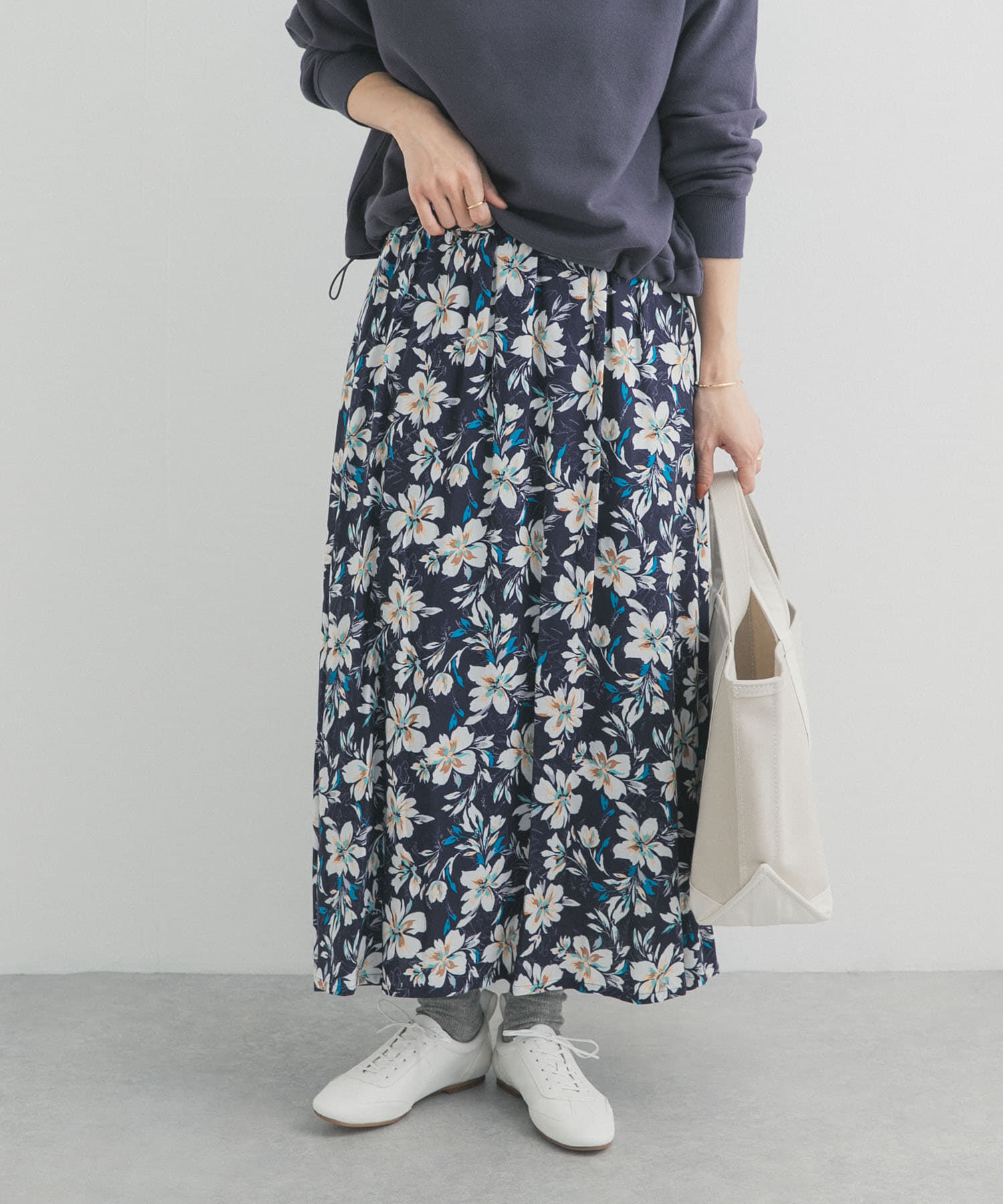 URBAN RESEARCH DOORS「レーヨンフラワープリントスカート」|スカート|