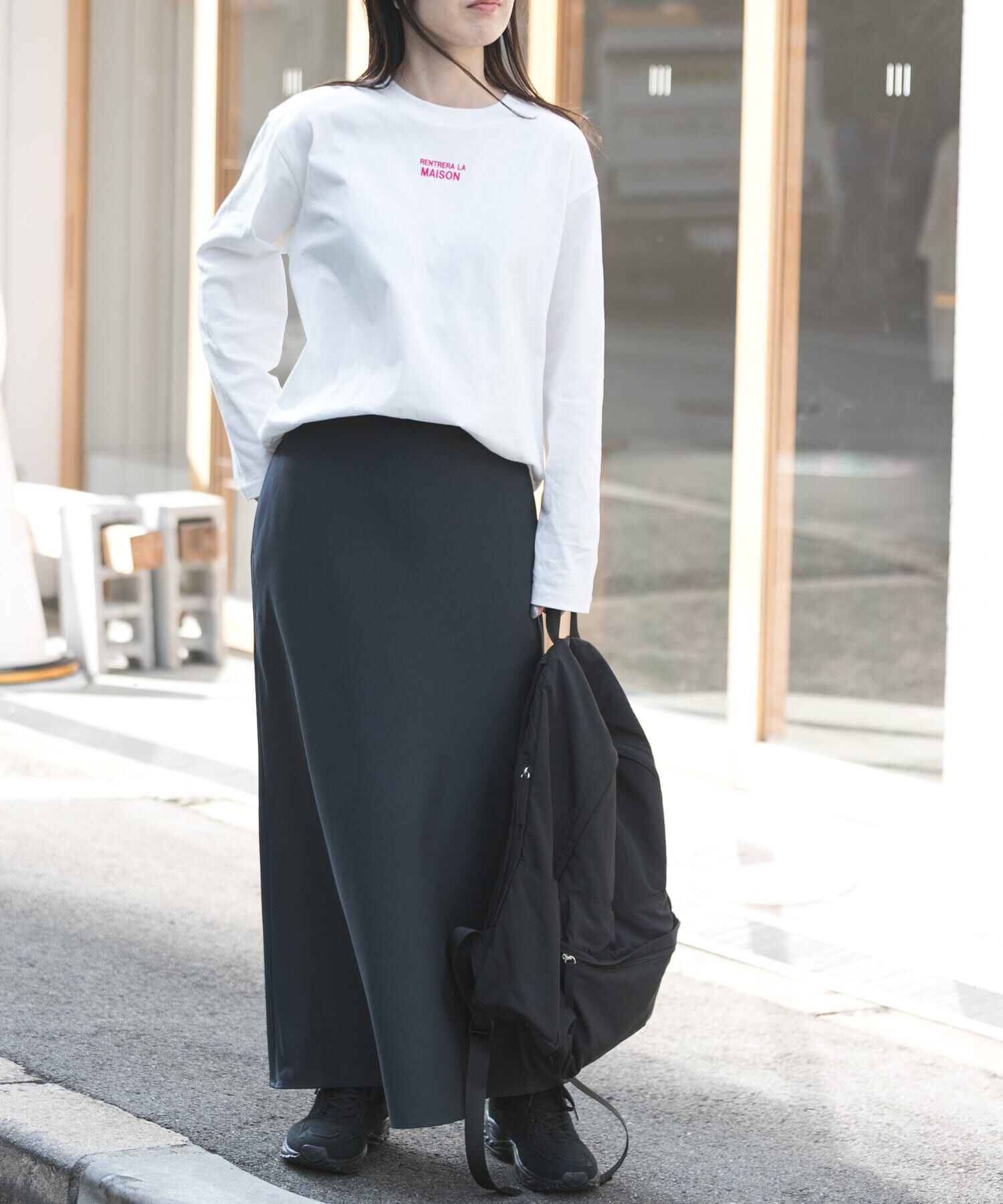 URBAN RESEARCH DOORS「FORK&SPOON　フロッキープリントロングスリーブTシャツ」|Tシャツ・カットソー|