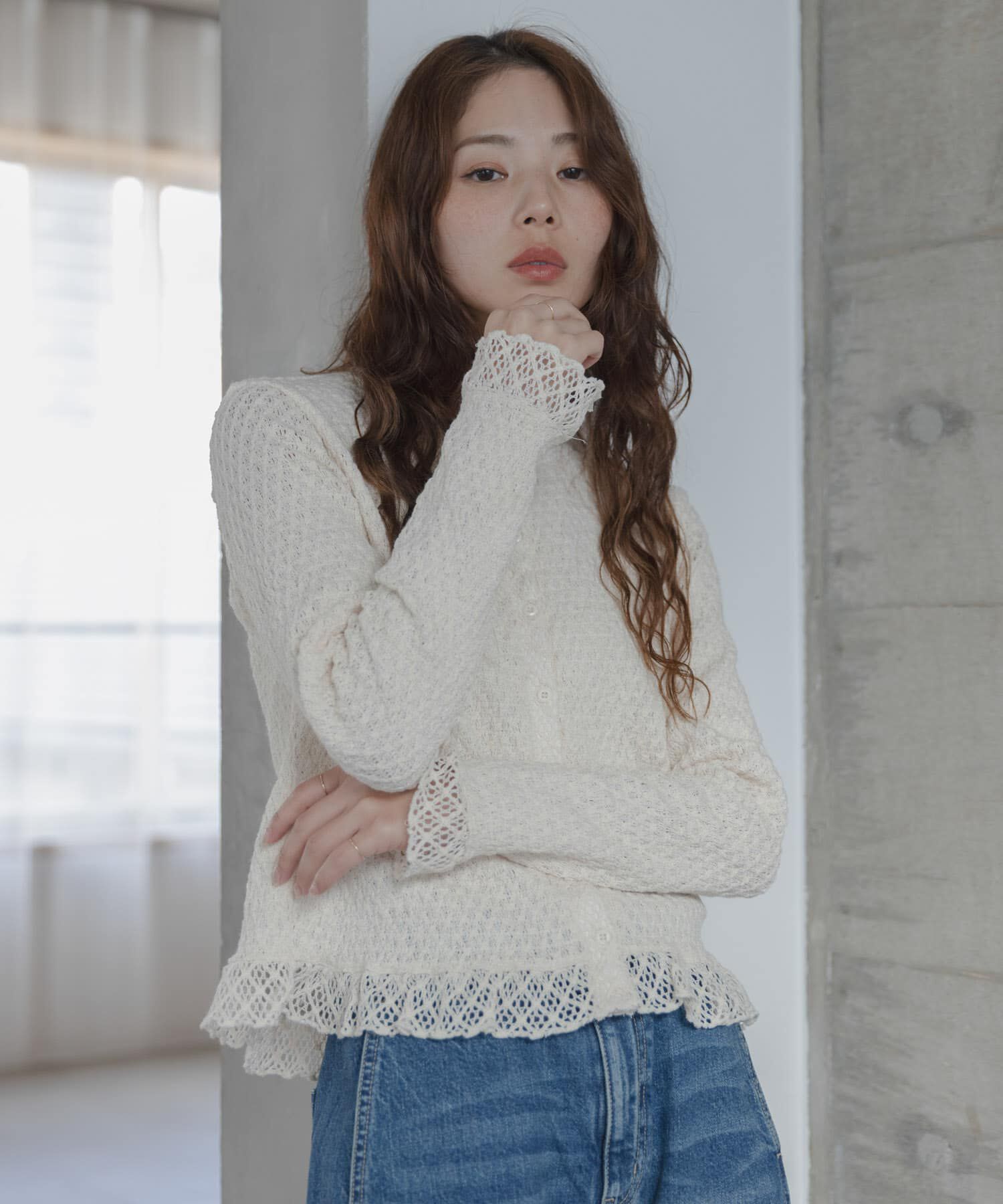 Sonny Label 「レースシャーリングフリルカットソー」|Tシャツ・カットソー|