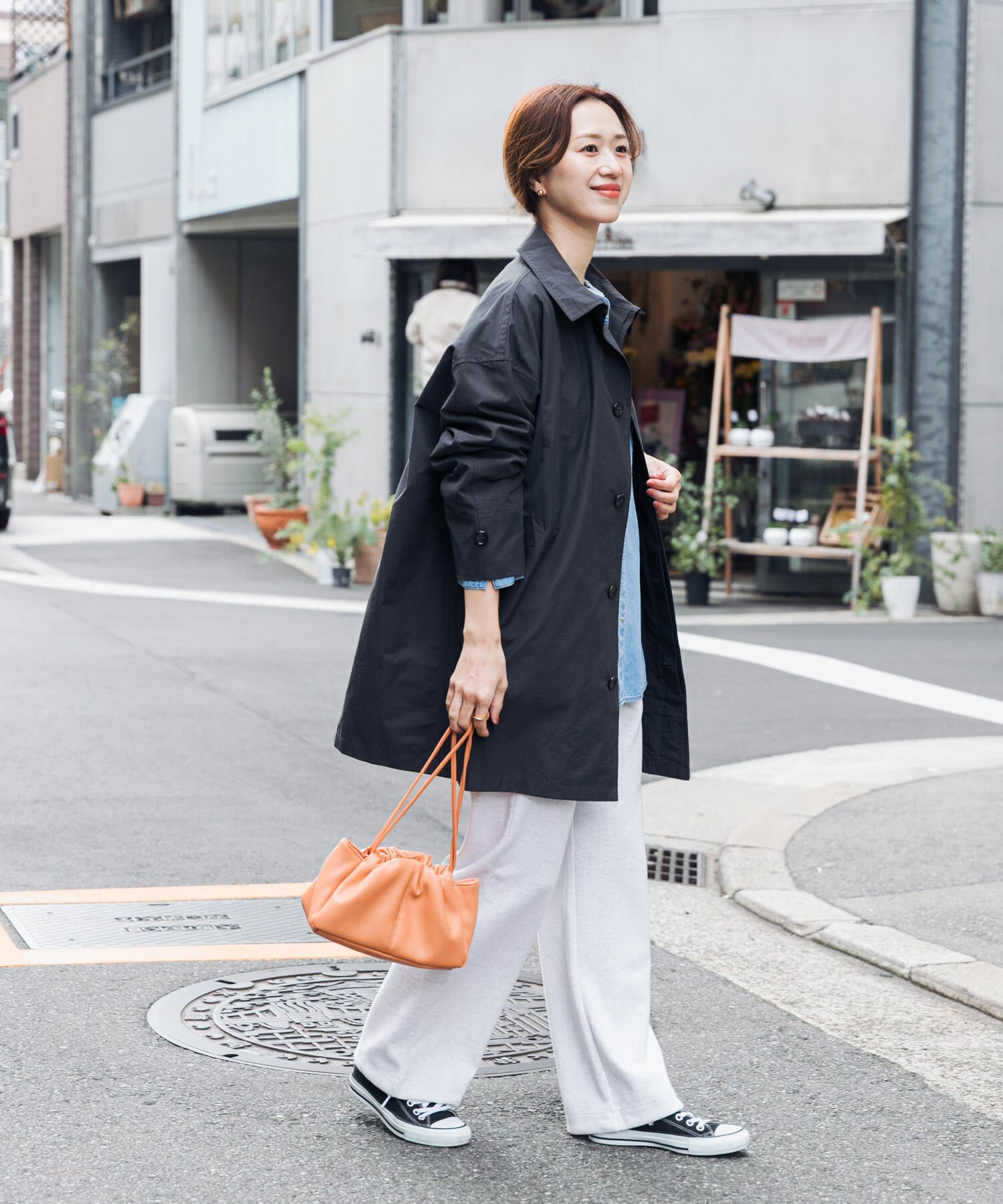 URBAN RESEARCH DOORS「『撥水』スタンドミドルコート」|ステンカラーコート|