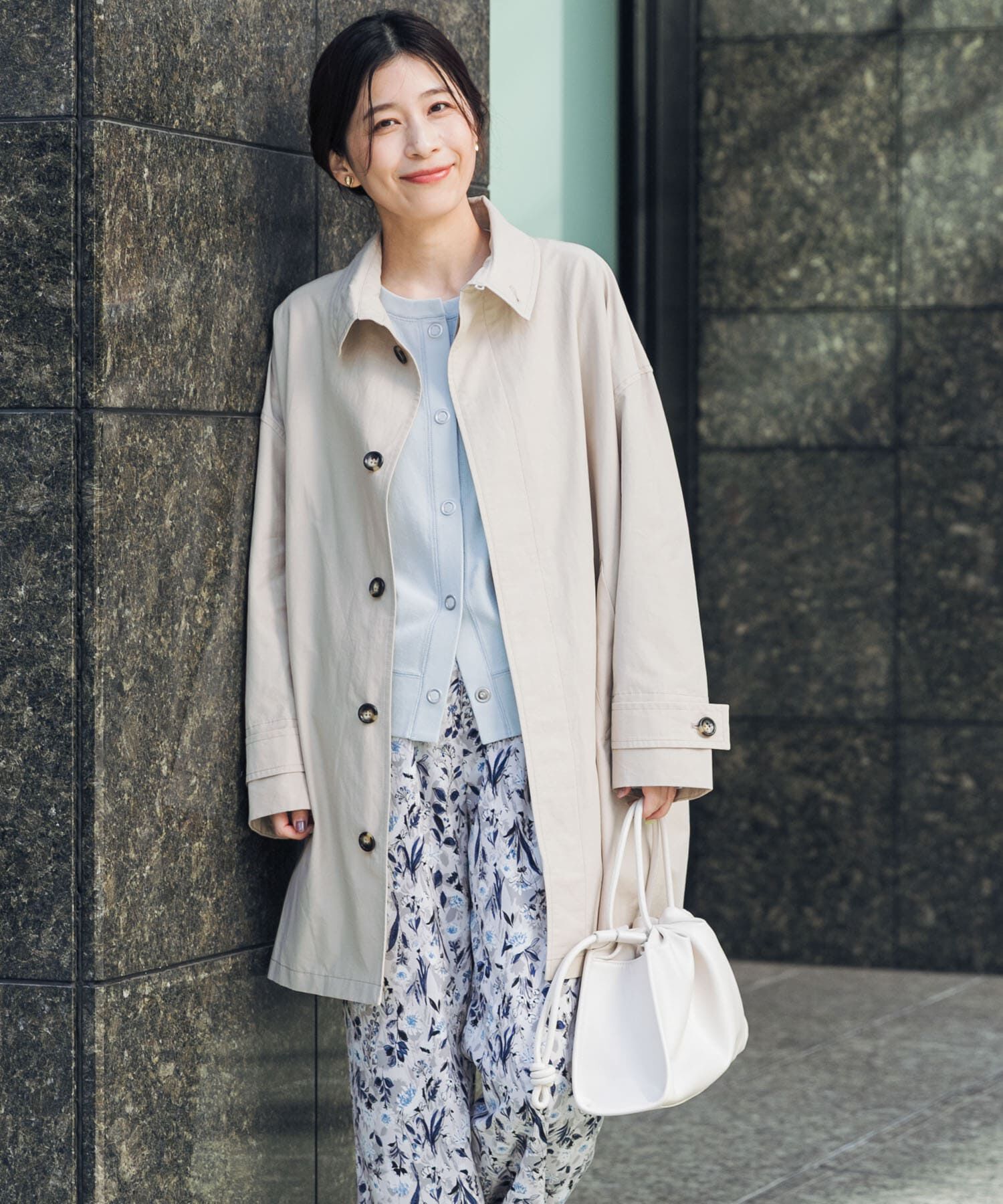 URBAN RESEARCH DOORS「『撥水』スタンドミドルコート」|ステンカラーコート|