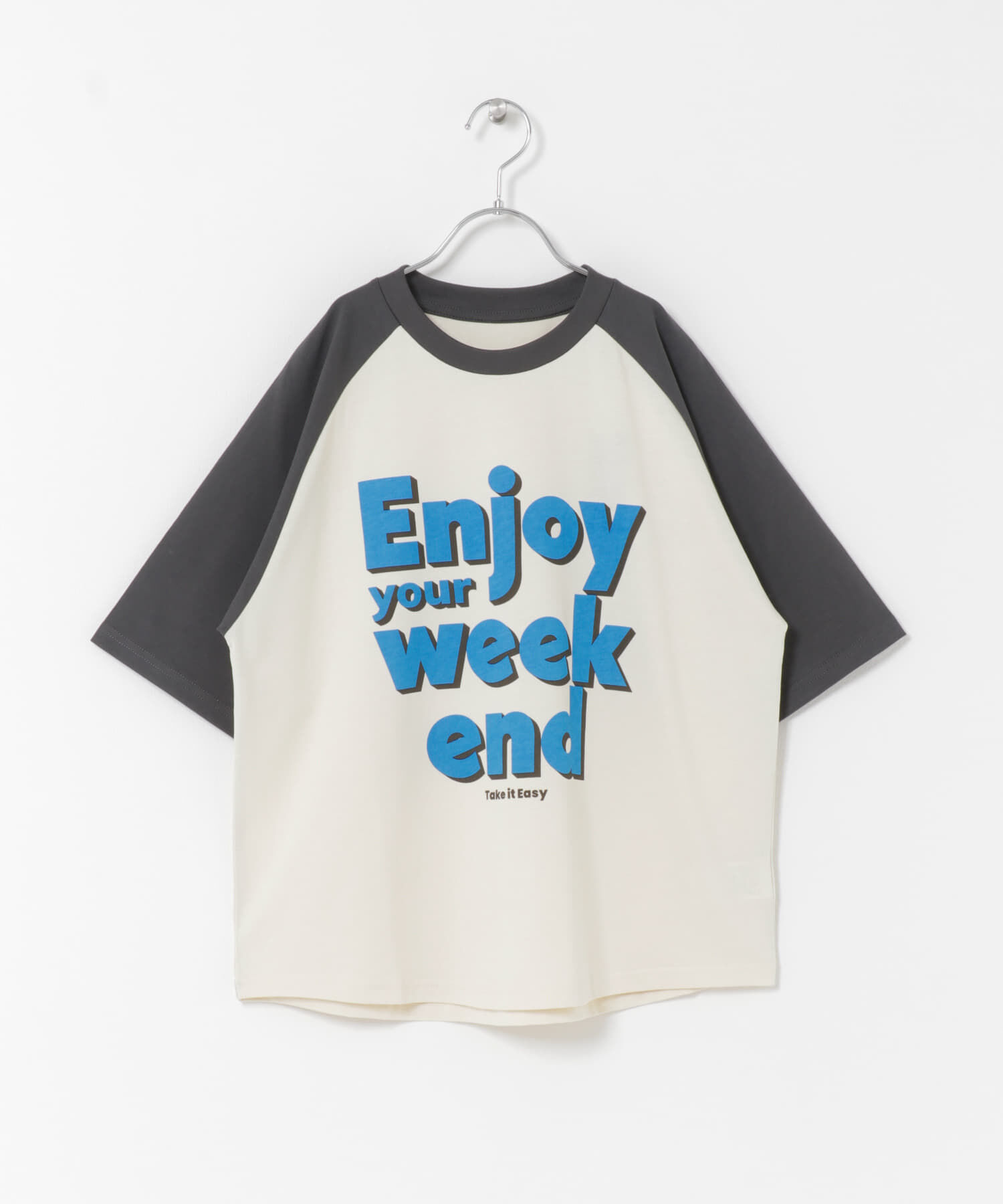 URBAN RESEARCH DOORS「『150サイズ』ロゴプリントラグランTシャツ(KIDS)」|その他|チャコールグレー