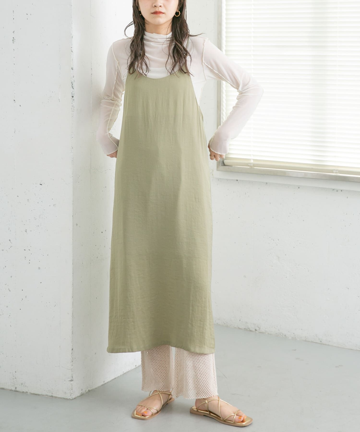  「チュールセットキャミワンピース」|ワンピース|グリーン系その他