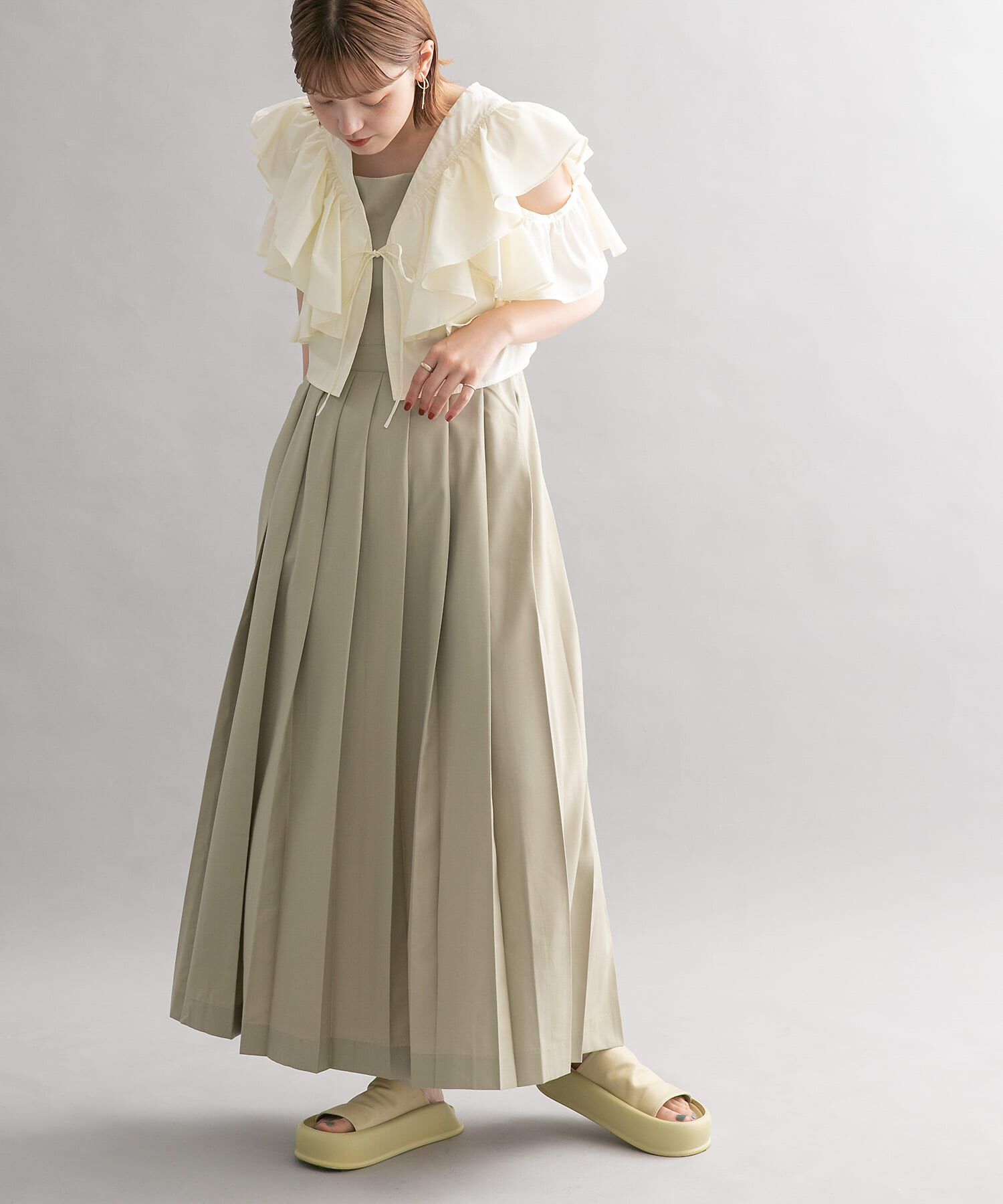  「プリーツキャミワンピース」|ワンピース|