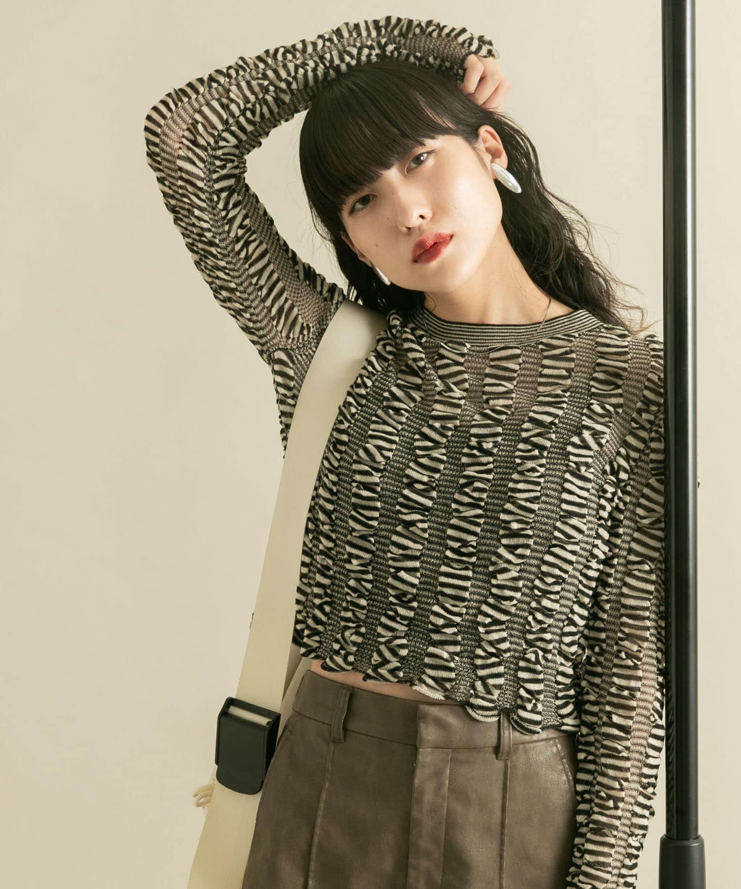  「シャーリングコンパクトニット」|ニット・セーター|