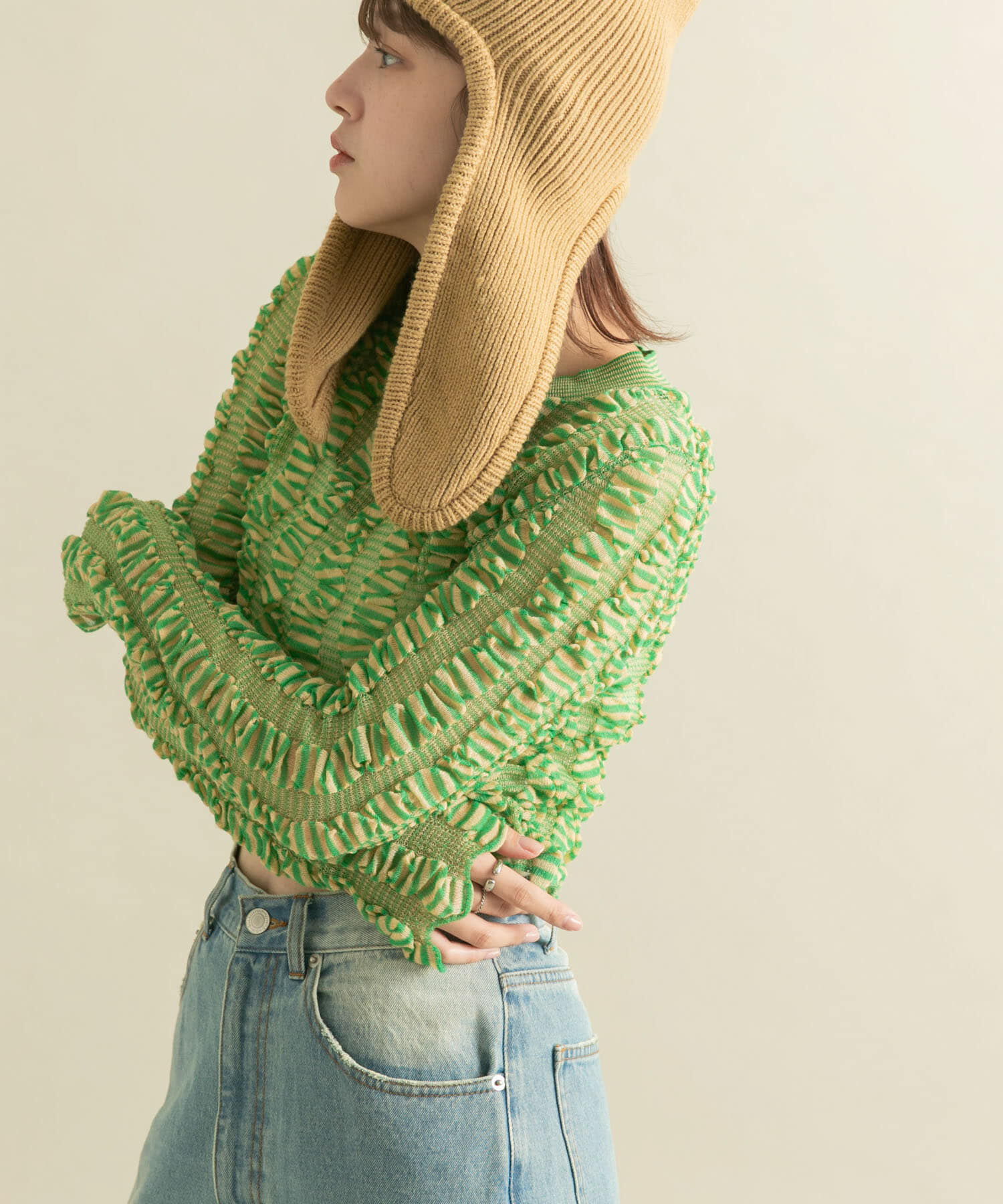  「シャーリングコンパクトニット」|ニット・セーター|