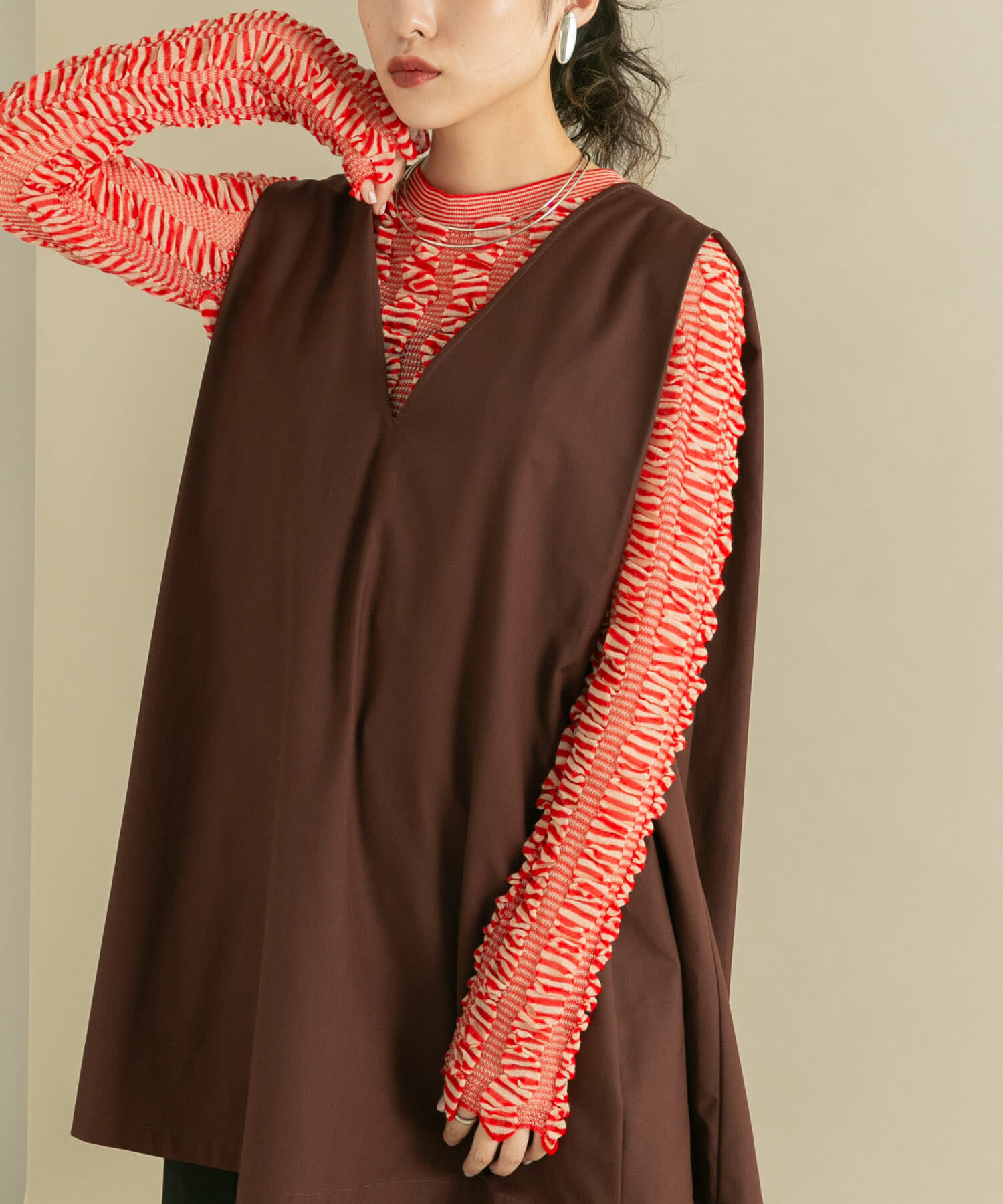  「シャーリングコンパクトニット」|ニット・セーター|