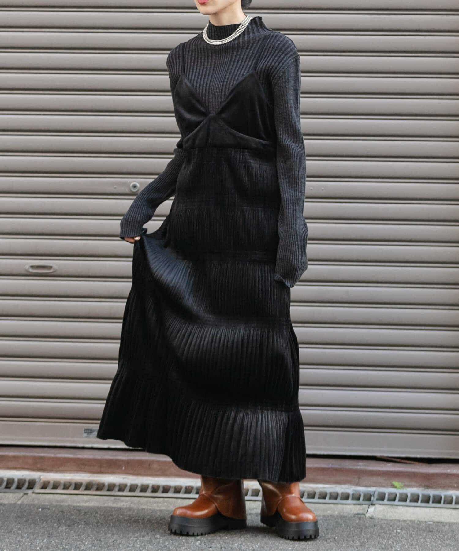  「マジョリカプリーツキャミワンピース」|ワンピース|